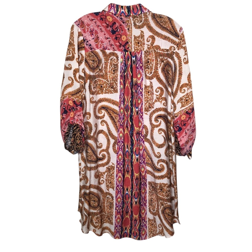 Soft Surroundings Brynn Longline Tunic Medium Paisley Floral Velvet Silk Boho - Picture 3 of 9